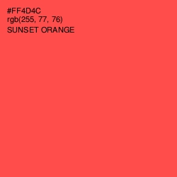 #FF4D4C - Sunset Orange Color Image